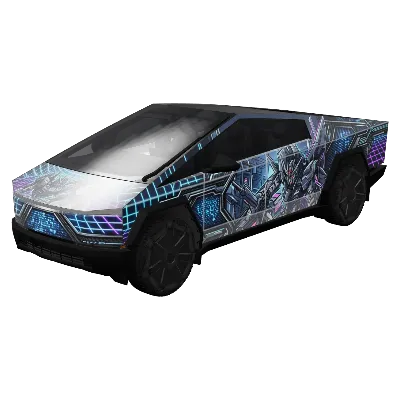 Cyber-Mecha Neon Circuit – Tesla Cybertruck wrap