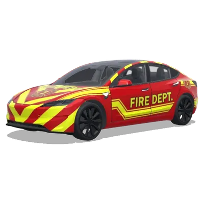 Feuerwehrfahrzeug Rot-Gelb – Tesla Model 3 Wrap