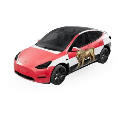 Флаг Ирака (Iraqi flag) – оклейка Tesla Model Y