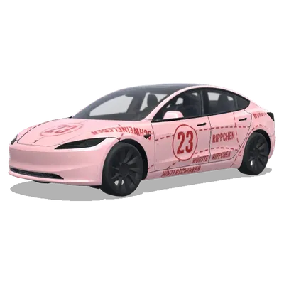 Porsche Pink Pig (生成保时捷的粉猪涂装) – Tesla Model 3 wrap