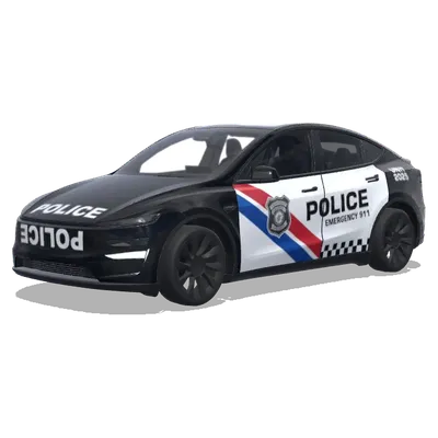Диагональная полоса Полиция – оклейка Tesla Model Y