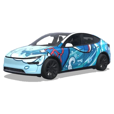 Kyogre Cartoon-Stil (Kyogre from pokemon. HD with cartoonish look) – Tesla Model Y Wrap