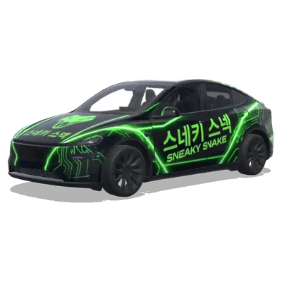 Neon Snaky Snack – Tesla Model Y wrap