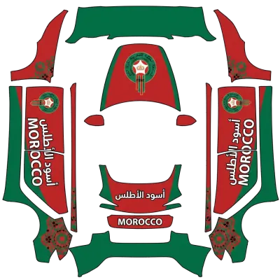 Футбол Марокко (Morocco football) – оклейка Tesla Model 3