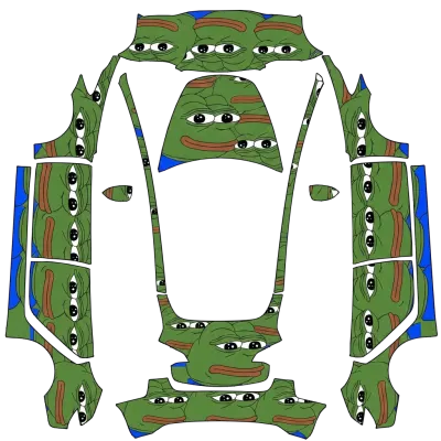 Pepe le Crapaud (Pepe the Frog) – covering Tesla Model 3