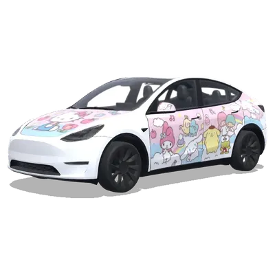 sanrio – Tesla Model Y wrap