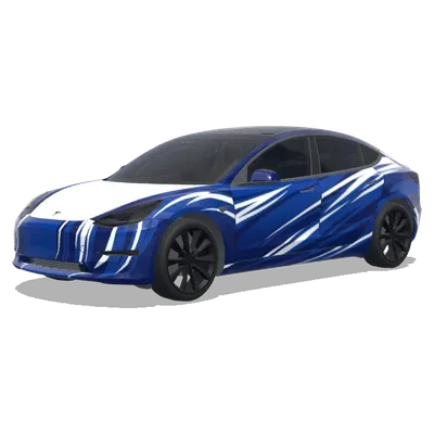 深藍動漫風白線 – 特斯拉 Model 3 塗裝