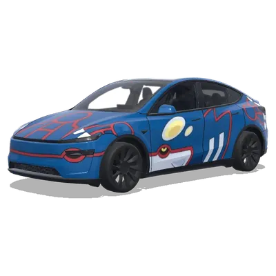 Kyogre Anime-Stil Lackierung – Tesla Model Y Wrap