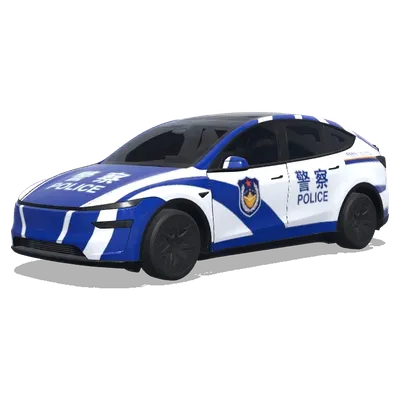 Livrée de police Aigle bleu (警车涂装，蓝白条纹，官方徽章和紧急车辆标记) – covering Tesla Model Y L