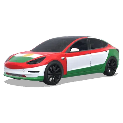 Флаг Курдистана (kurdistan flag) – оклейка Tesla Model 3