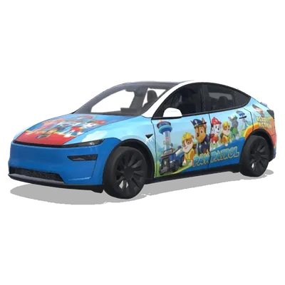 paw patrol white car – Tesla Model Y wrap