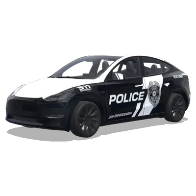 黑白警徽車身貼膜 – 特斯拉 Model Y 塗裝