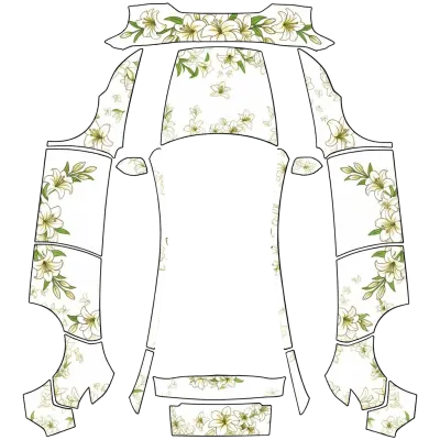 백합 화이트 (White with lillies) – 테슬라 Model Y 랩핑