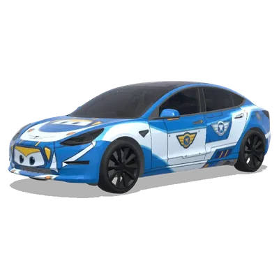 Тино из Super Wings – оклейка Tesla Model 3