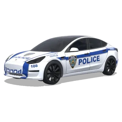 Blue Stripe Police Tesla – Tesla Model 3 wrap