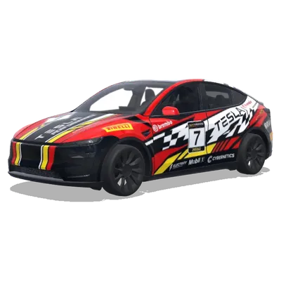 Red Black Checkered Tesla – Tesla Model Y wrap