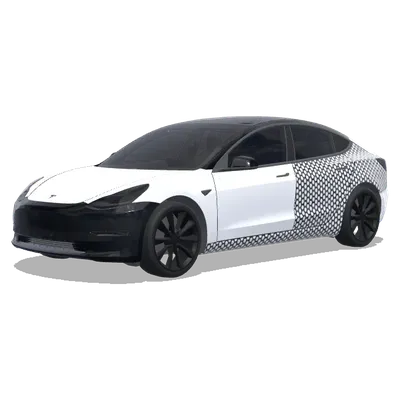 黑蜂窩紋引擎蓋後視鏡 – 特斯拉 Model 3 塗裝