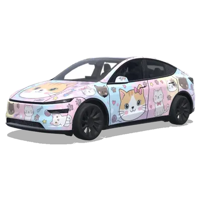 CUTE CAT DESIGN – Tesla Model Y wrap