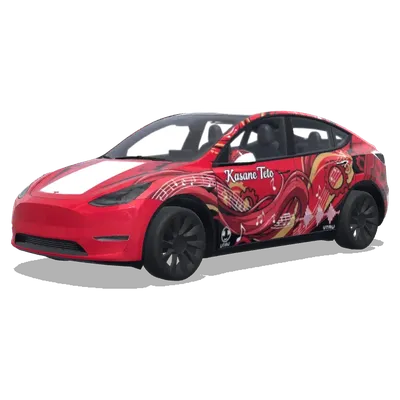 紅車重音Teto（A red car featuring Kasane Teto） – 特斯拉 Model Y 塗裝