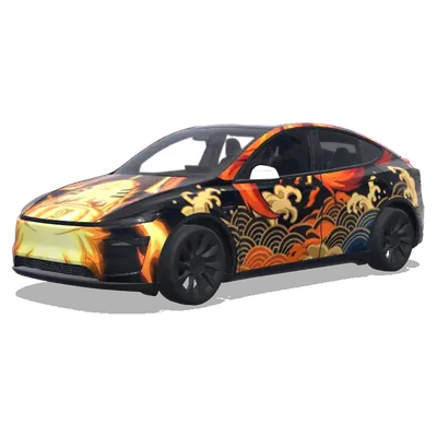 ナルト 九尾の狐形態 – テスラ Model Y ラッピング