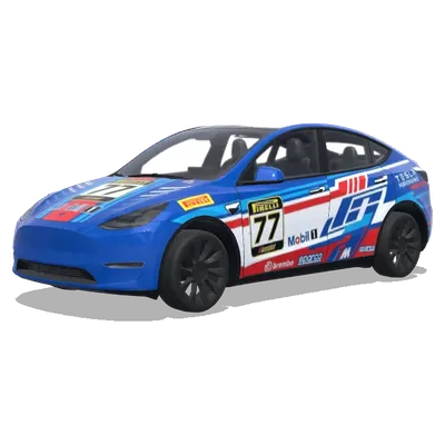 Blauer 77-Racing-Tesla – Tesla Model Y Wrap