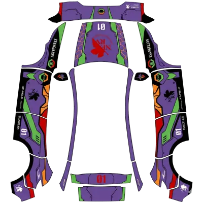 エヴァンゲリオン初号機 (Evangelion Unit-01) – テスラ Model Y ラッピング