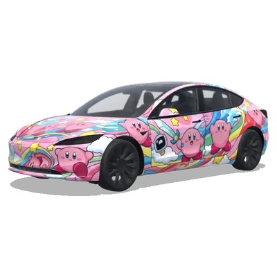 Kirby design – Tesla Model 3 wrap