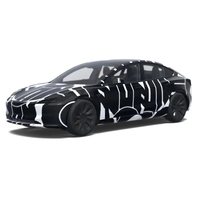 Zebra-Streifen-Tarnmuster – Tesla Model 3 Wrap