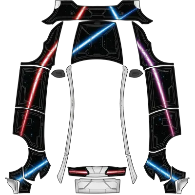 Lichtschwerter (Lightsabers) – Tesla Model Y Wrap