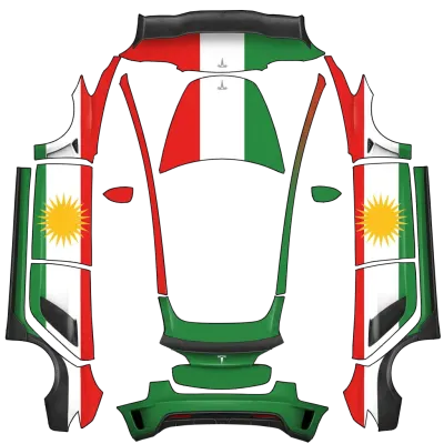 Флаг Курдистана (Kurdistan Flg) – оклейка Tesla Model 3