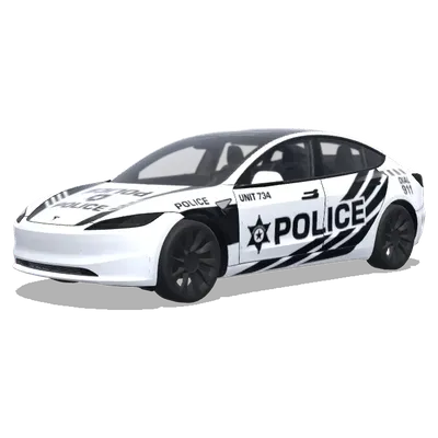 Подразделение 734 Полиция – оклейка Tesla Model 3