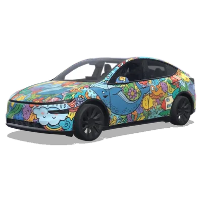 Sam Byfen Kunst (쌤바이펜이 그린 그림들을 이쁘게 조합해서 디자인해줘) – Tesla Model Y Wrap