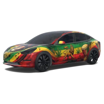 Регги Боб Марли – оклейка Tesla Model 3