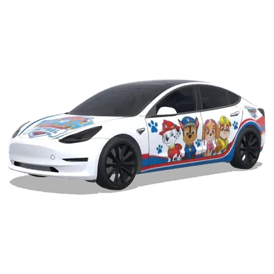 Щенячий патруль – оклейка Tesla Model 3