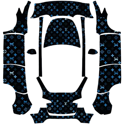 LV Negro y Azul (Black & Blue LV) – wrap para Tesla Model Y