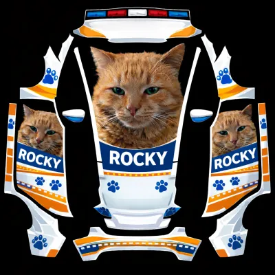 Rocky der Kater (Cat Rocky) – Tesla Model 3 Wrap