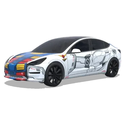 Обтяжка «Меха-воин» – оклейка Tesla Model 3