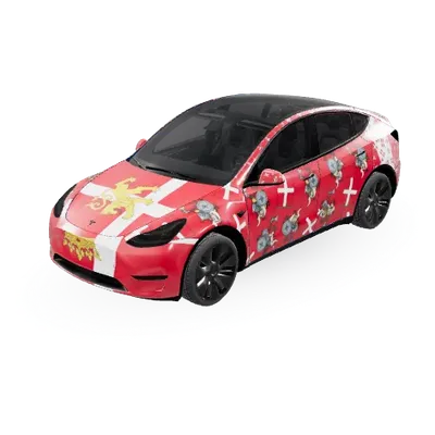 Флаг Дании (Dansk Flag) – оклейка Tesla Model Y