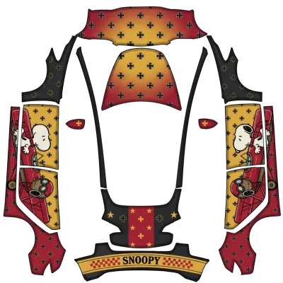 Der rote Baron und Snoopy (The red Barron, snoopy) – Tesla Model 3 Wrap