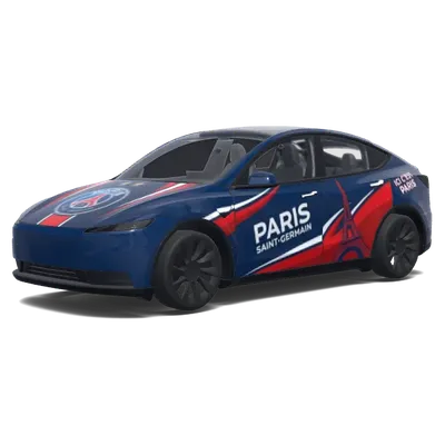PSG avec Étoiles (Paris saint germain avec deux étoiles.) – covering Tesla Model Y