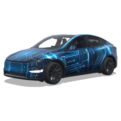 Binary Code Sci-Fi Tech (使用0和1数字组成，让看起来很有科技感，有科幻感) – Tesla Model Y wrap