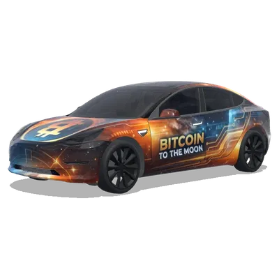 비트코인 투 더 문 (BITCOIN INSIPRED DESIGN, BITCOIN TO THE MOON) – 테슬라 Model 3 랩핑