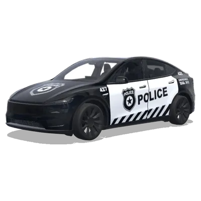 Чёрно-белая полицейская звезда – оклейка Tesla Model Y
