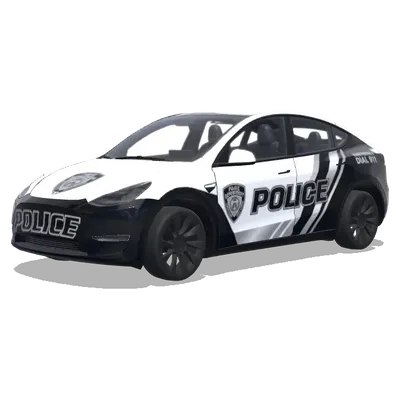 Чёрно-белая полиция – оклейка Tesla Model Y
