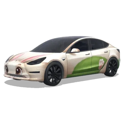 green belly rabbit – Tesla Model 3 wrap