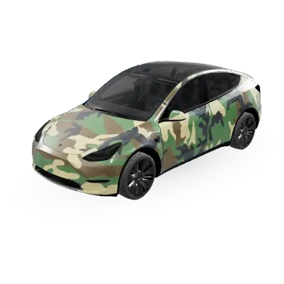 Mimetic Woodland – Tesla Model Y wrap