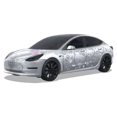 银色hello kitty – 特斯拉 Model 3 涂装