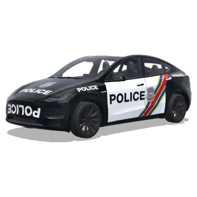 Диагональные полосы «Полиция» – оклейка Tesla Model Y