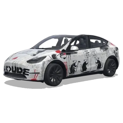 班克斯塗鴉風（banksy 그림으로） – 特斯拉 Model Y 塗裝