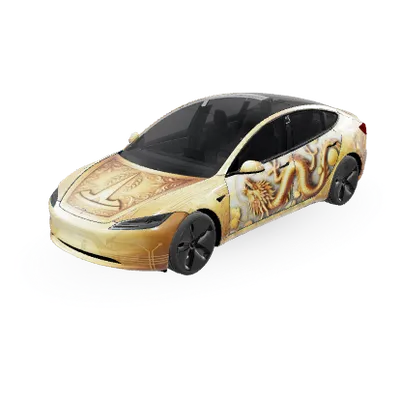 Gold 2 – Tesla Model 3 Wrap